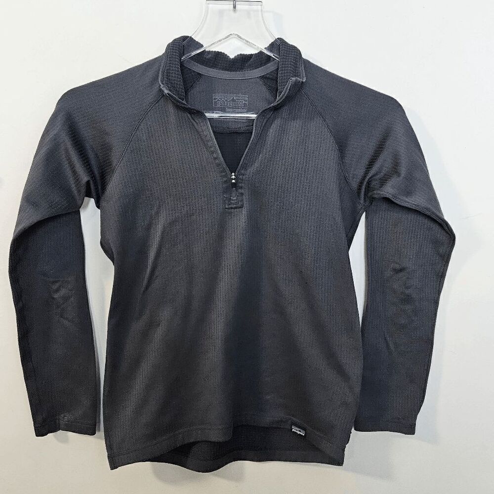 Patagonia Heavyweight Capilene Baselayer quarter zip ShirtβKids Black Size 10 Me